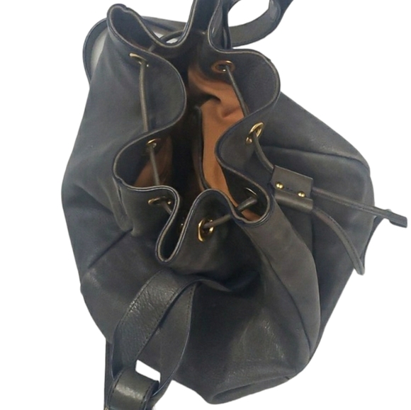 ❌SOLD❌5.95 Shipping - Anthropologie Miss Albright Torrie Gray Leather Bucket Bag - Picture 13 of 15